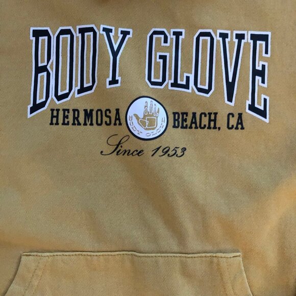 Body Glove Prep School Chill Fleece Retro Style 100% Cotton Hoodie Gold Sz XS - Picture 11 of 16